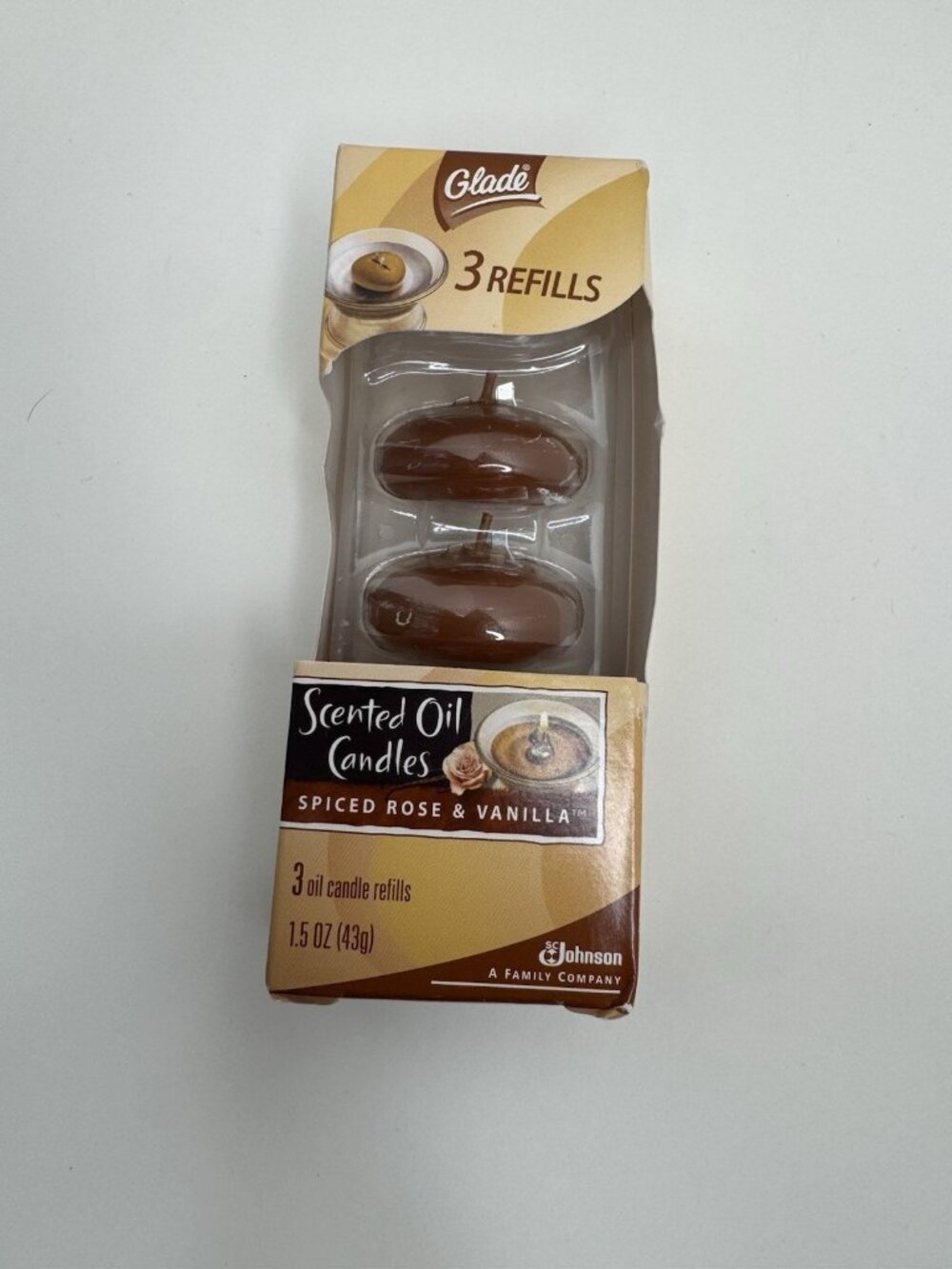 Glade Scented Oil Spiced Rose & Vanilla Candles 3 Oil Refills Discontinued New